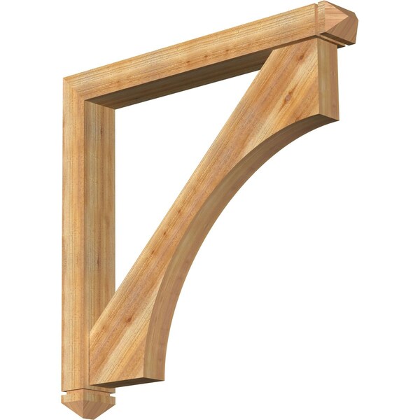 Ekena Millwork Westlake Arts and Crafts Rough Sawn Bracket w/ Offset Brace, Western Red Cedar, 6"W x 46"D x 46"H BKT0604X46X46WTL03RWR - main